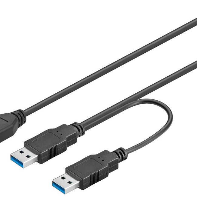 2-in-1 USB Micro-B to 2x USB-A Cable, 0.3m