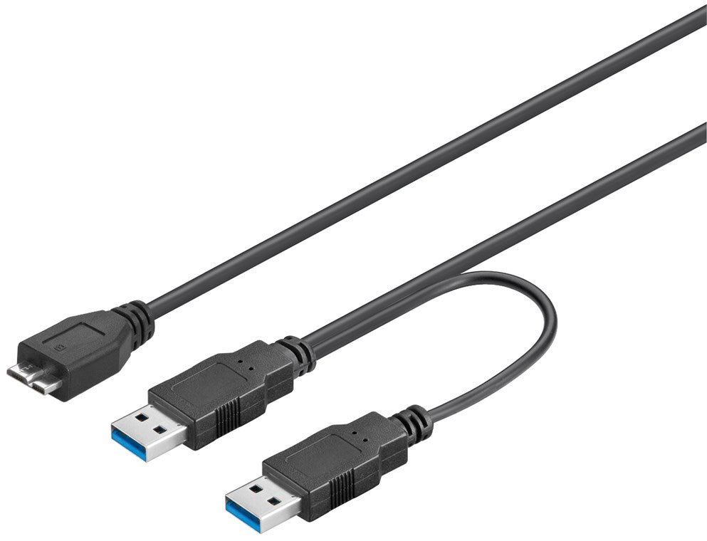 Cabo 2 em 1 de USB Micro-B para 2x USB-A, 0,3 m