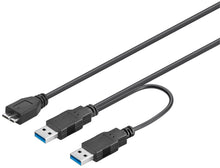 Cabo 2 em 1 de USB Micro-B para 2x USB-A, 0,3 m