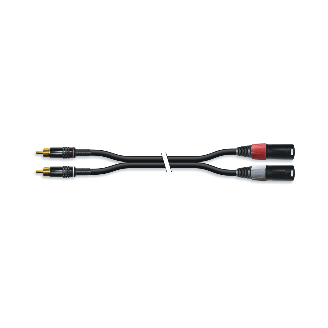 Doble Conector de 2 XLR Macho a RCA L/R Señal Monocanal por Cable con Conectores Metalicos 2.0 M