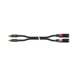 Doble Conector de 2 XLR Macho a RCA L/R Señal Monocanal por Cable con Conectores Metalicos 2.0 M