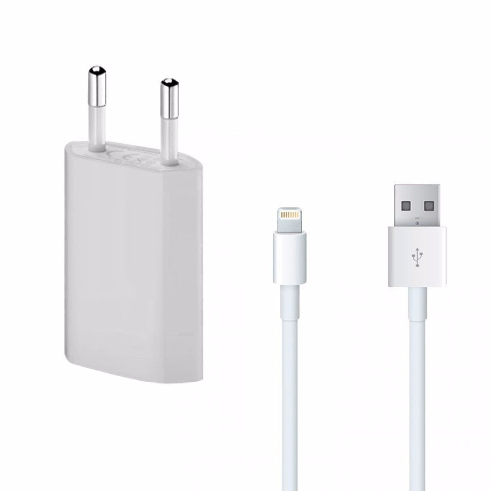 Carregador VERMELHO + Cabo Lightning Apple 1A (Embalagem de 2 unidades)