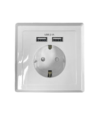 Tomada de parede + 2 acessórios de carregamento USB para iluminação