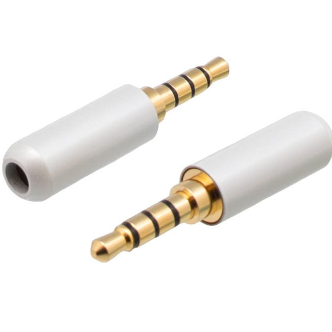 Mini Jack Connector 3.5mm Male 4 Ways For Soldering White Audio Connectors
