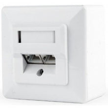 Wall Box with 2 Cat 6 RJ45 Ports in Keyston UTP Format