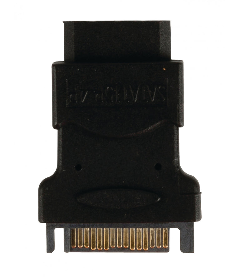Este cabo adaptador é adequado para converter uma ligação Molex numa ligação SATA de 15 pinos.