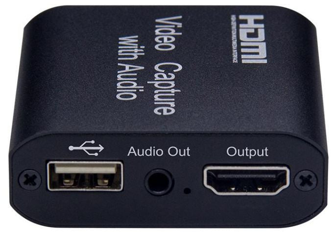 Placa de captura de vídeo HDMI 4K com entrada para microfone.