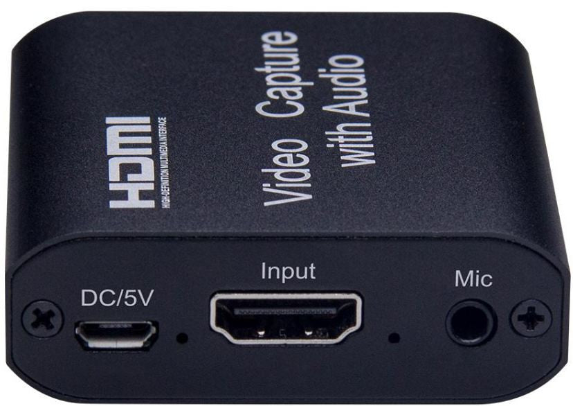 Placa de captura de vídeo HDMI 4K com entrada para microfone.