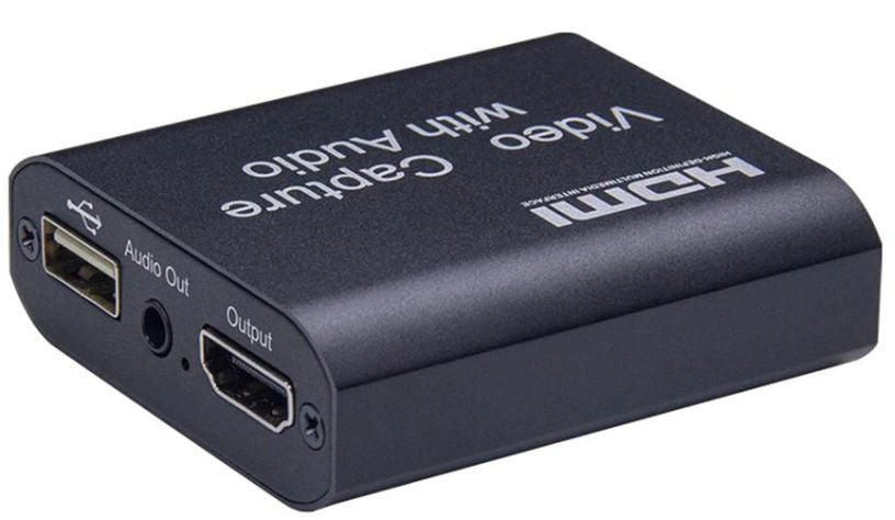 Placa de captura de vídeo HDMI 4K com entrada para microfone.