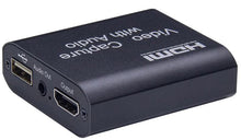 Placa de captura de vídeo HDMI 4K com entrada para microfone.