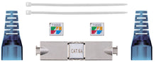 Conector de emenda de cabos Cat 6A STP com conectores RJ45 