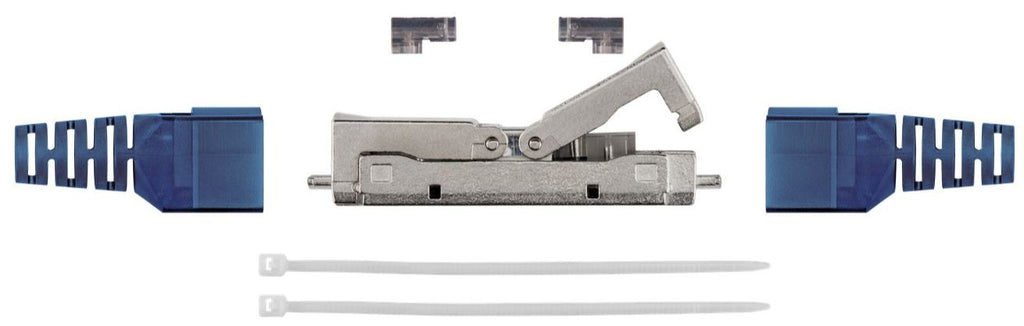 Conector de emenda de cabos Cat 6A STP com conectores RJ45 