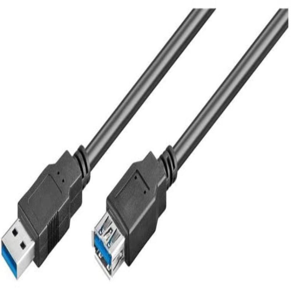 Cable USB 3.0 (A Macho / A Hembra) de 3.00m Negro