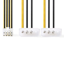 EPS 8 Pin Internal Power Cable to 2x Molex Male 0.15m 
