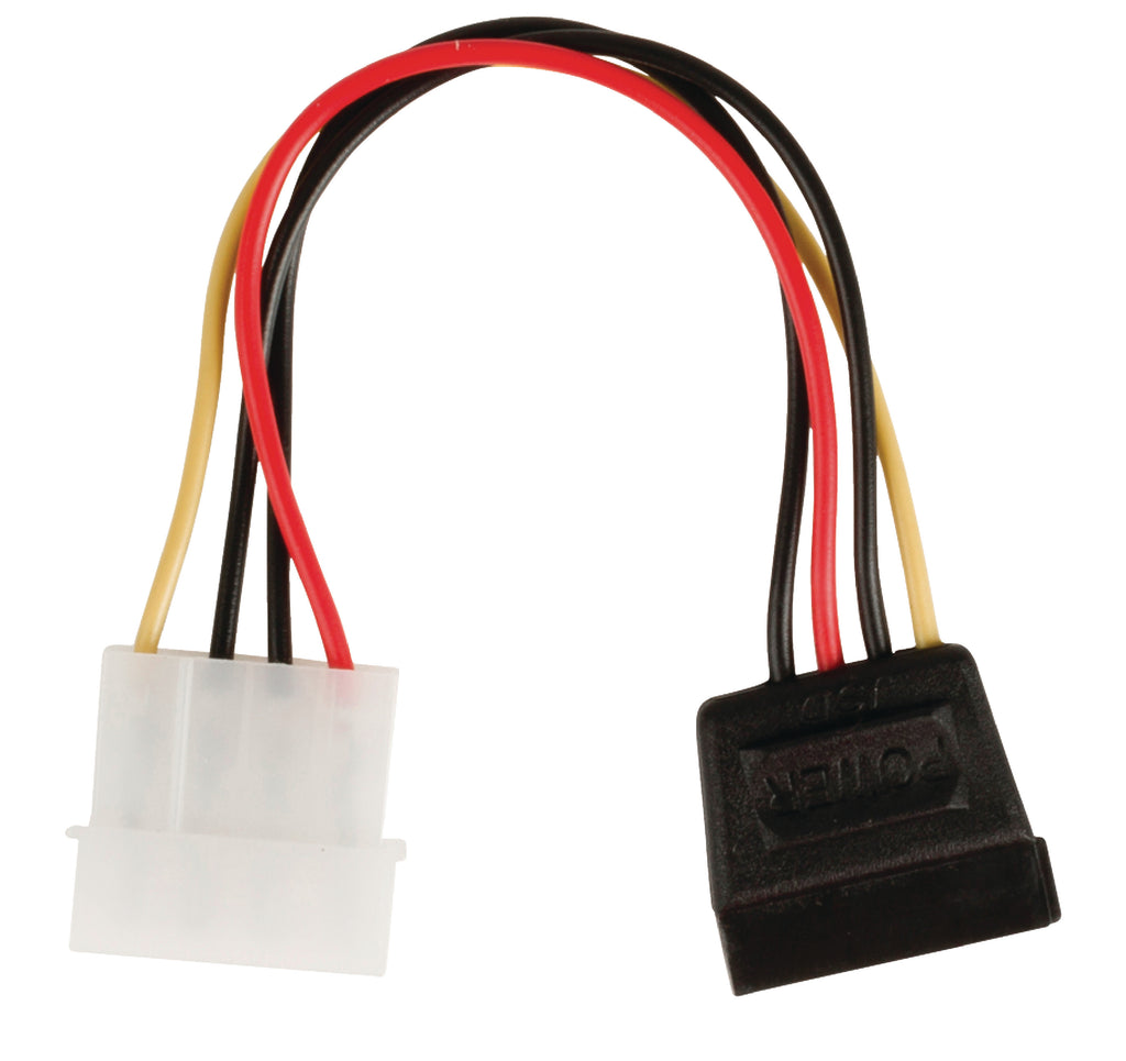 Cabo adaptador de corrente interno, SATA 15 pinos fêmea para Molex macho, 0,15 m, multicolorido.