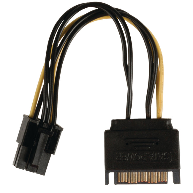 Internal Power Adapter Cable, PCI Express Female to SATA 15-Pin Male, 0.15 m Multicolor