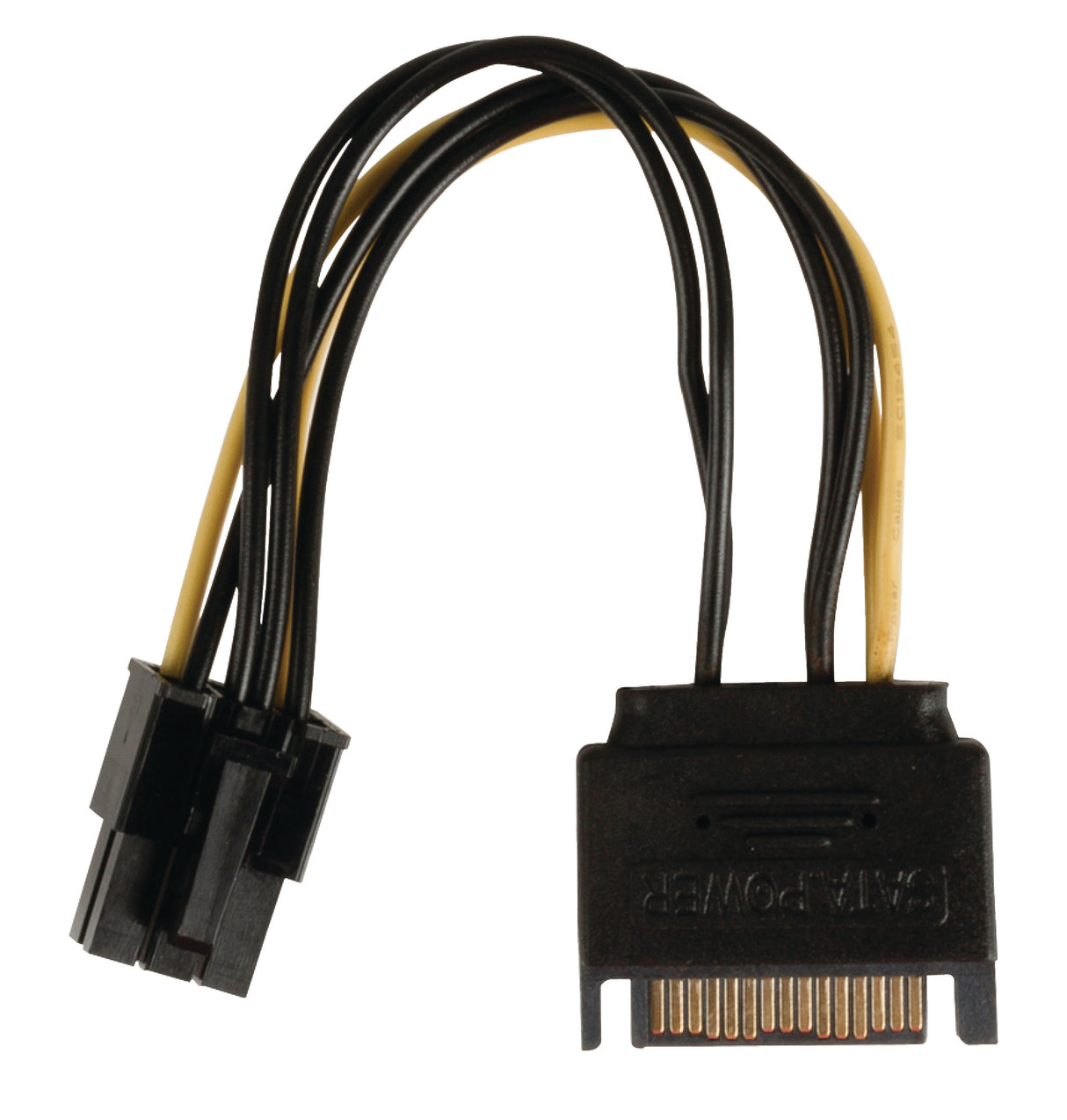 Cable Adaptador de Alimentación Interna, PCI Express Hembra Sata 15 Pines Macho, 0,15 m Multicolor