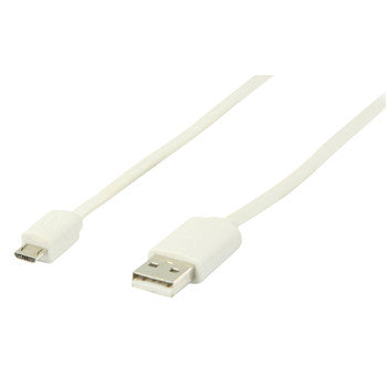 USB 2.0 A - Micro-USB Macho/Macho Branco 1 m Micro