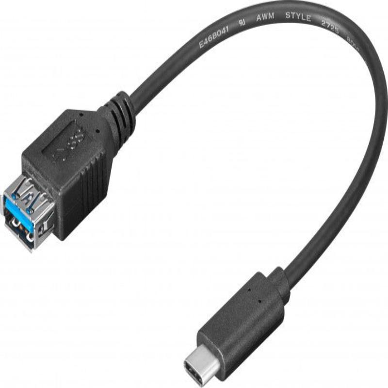 Cabo USB-C 3.1 macho para 3.0 fêmea, 0,2 m