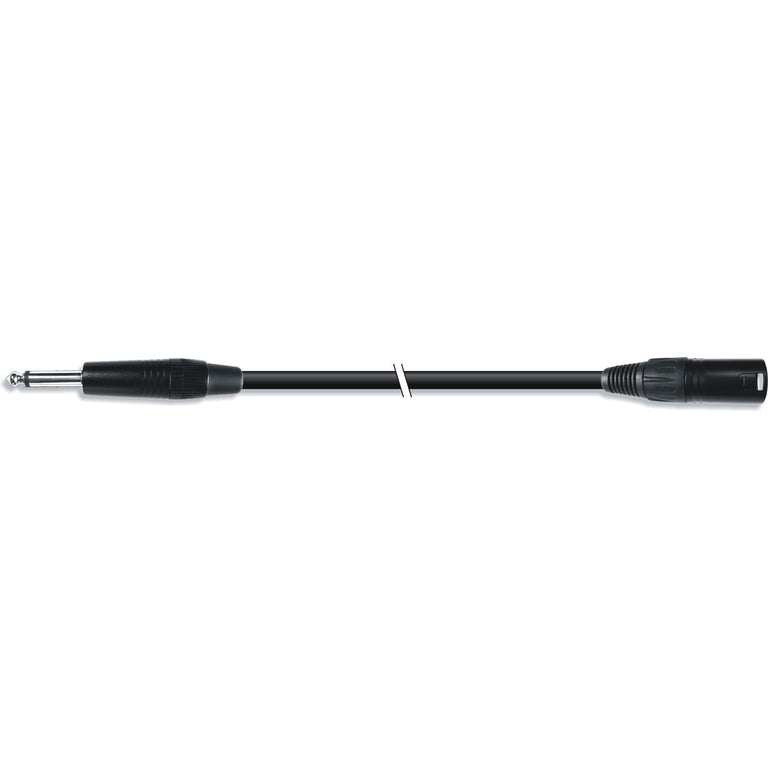 Cabo de áudio para microfone com conector XLR macho de 3 pinos e conector de 6,3 mm