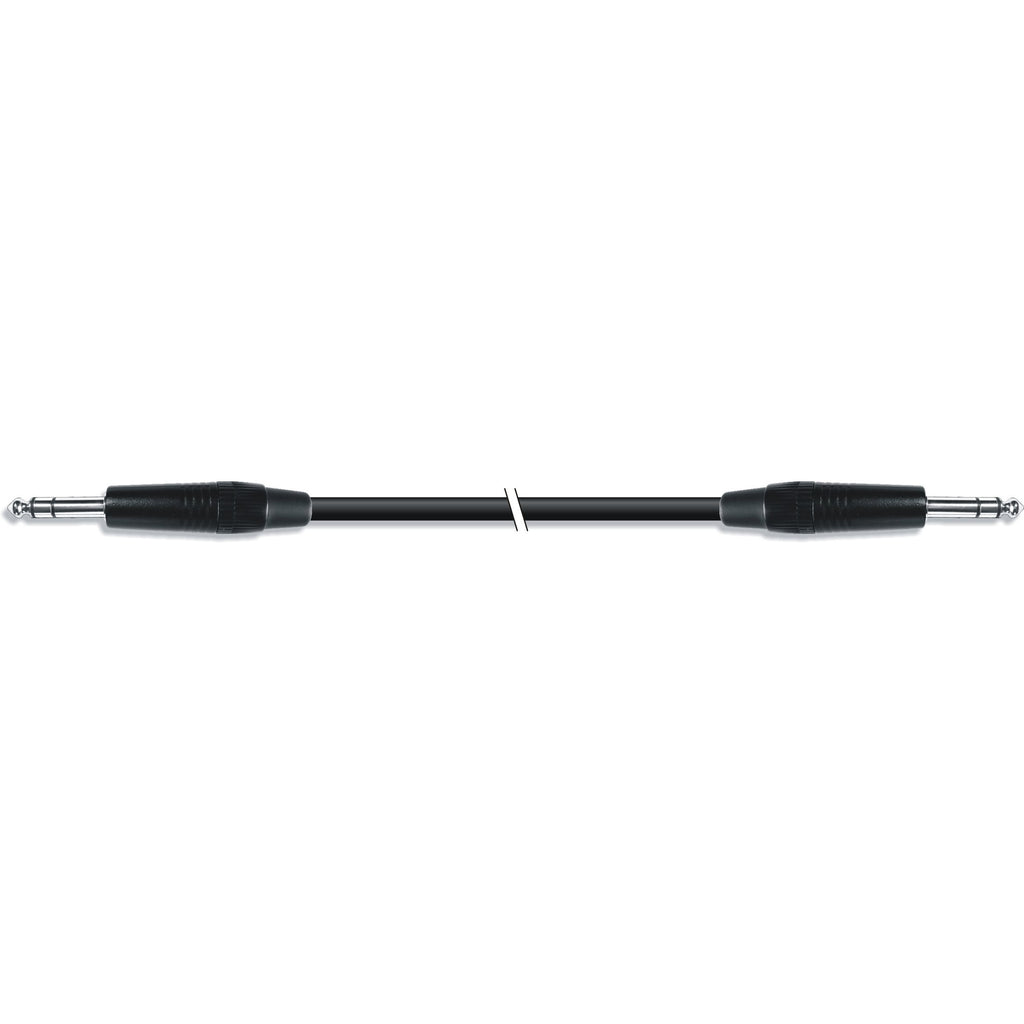 Cabo de áudio estéreo para instrumento com conector TRS macho de 6,3 mm