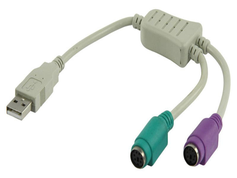 Adaptador de teclado e rato PS/2 para USB. 