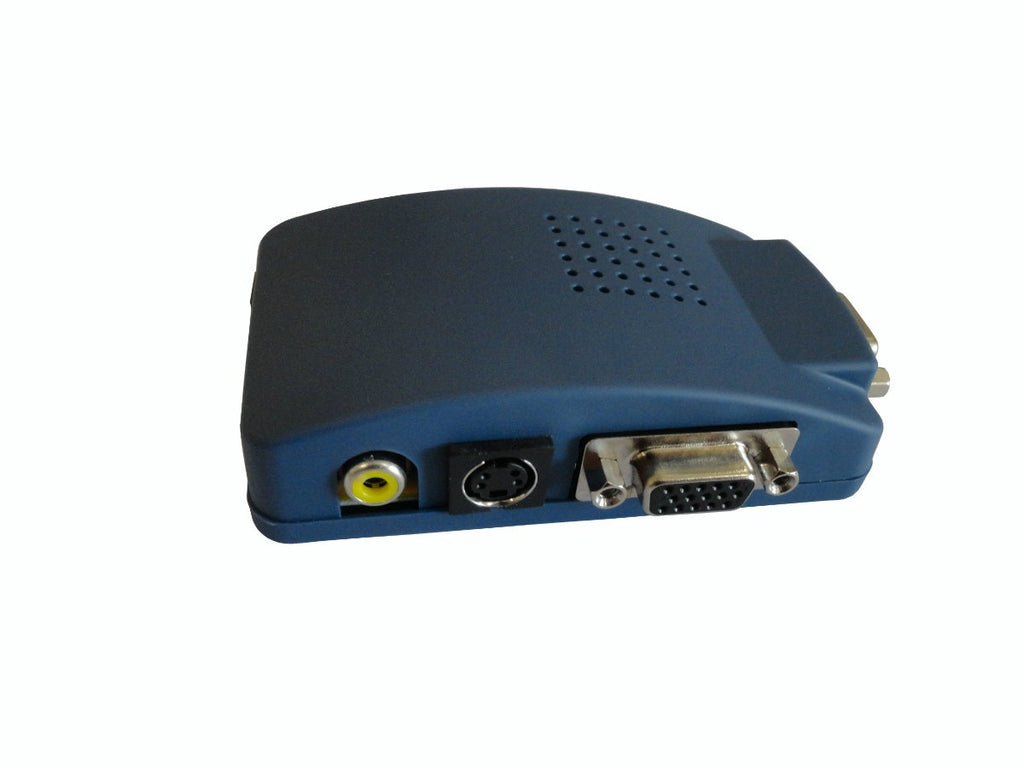 Composite Video Converter, E/RCA to VGA. Supports Displays with R/A 16x9, 16x10 and 4x3 Adapter