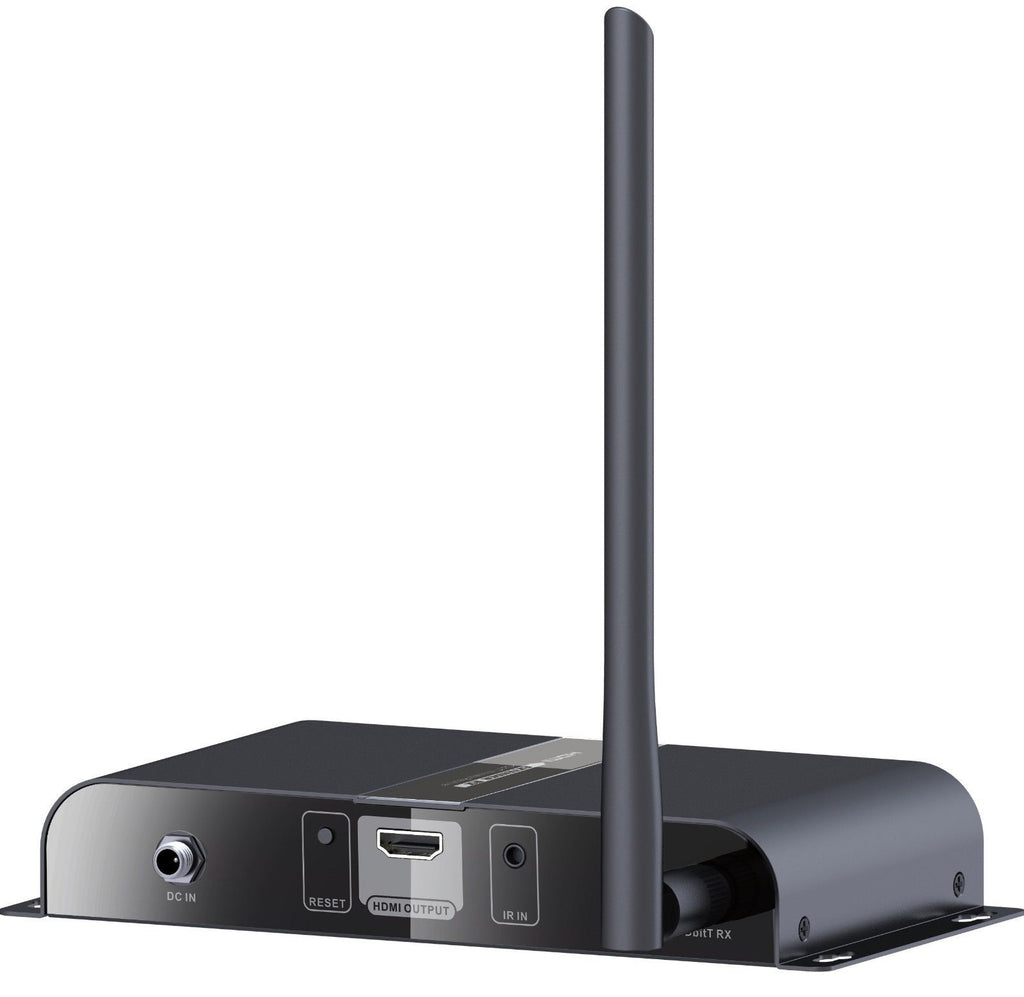 Extensor HDMI sem fios com alcance até 50 m e ligação de 5,8 GHz.