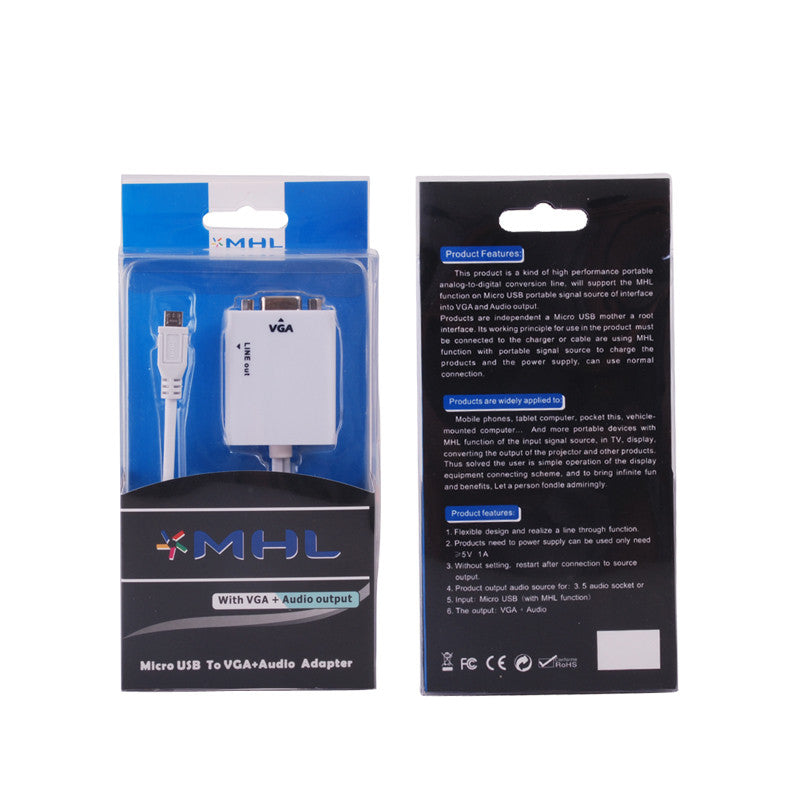 Cabo Adaptador Samsung S3/4 Note 2 MHL para VGA + Áudio