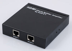 Extensor Splittert 1x2 e 2 HDMI com 1 cabo Cat5e/6, alcance máximo de 50 m