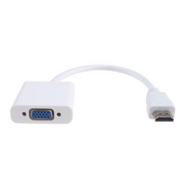 Conversor HDMI para VGA com áudio e alimentação.