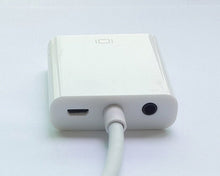 Conversor HDMI para VGA com áudio e alimentação.