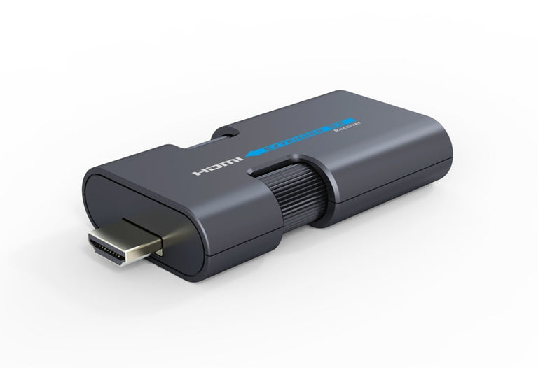 Mini extensor HDMI sobre UTP Cat 6 com alcance até 50m, fácil instalação.