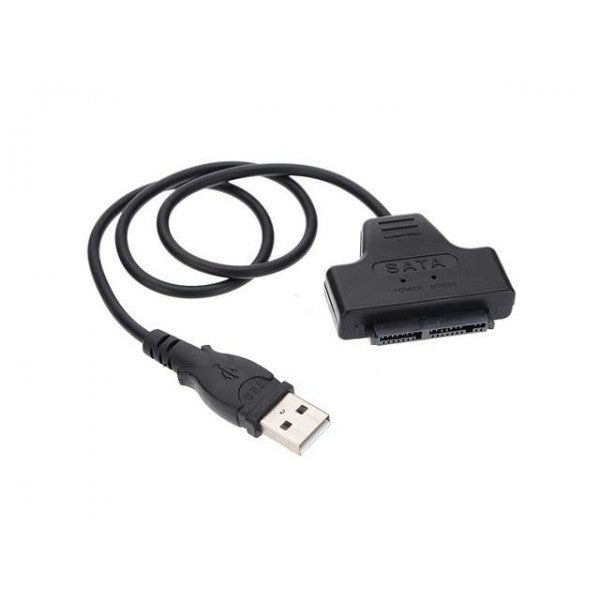 Cabo USB 2 para SATA para discos rígidos de 2,5 e 1,8 polegadas com adaptador de alimentação de 9 pinos.