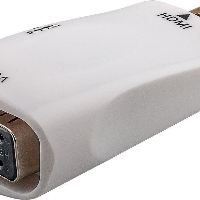 Mini conversor HDMI para VGA com áudio, branco