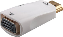 Mini conversor HDMI para VGA com áudio, branco