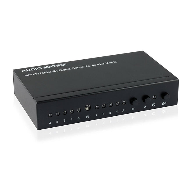 Matriz de Audio Óptica Digital Toslink con Control IR 4(in) x 2(out)