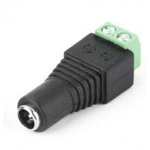 Conector fêmea de par entrançado 2,1 x 5,5 mm para CCTV. Conectores