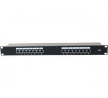 Painel de ligação para montagem em bastidor de 19" com 16 tomadas STP Cat 6 