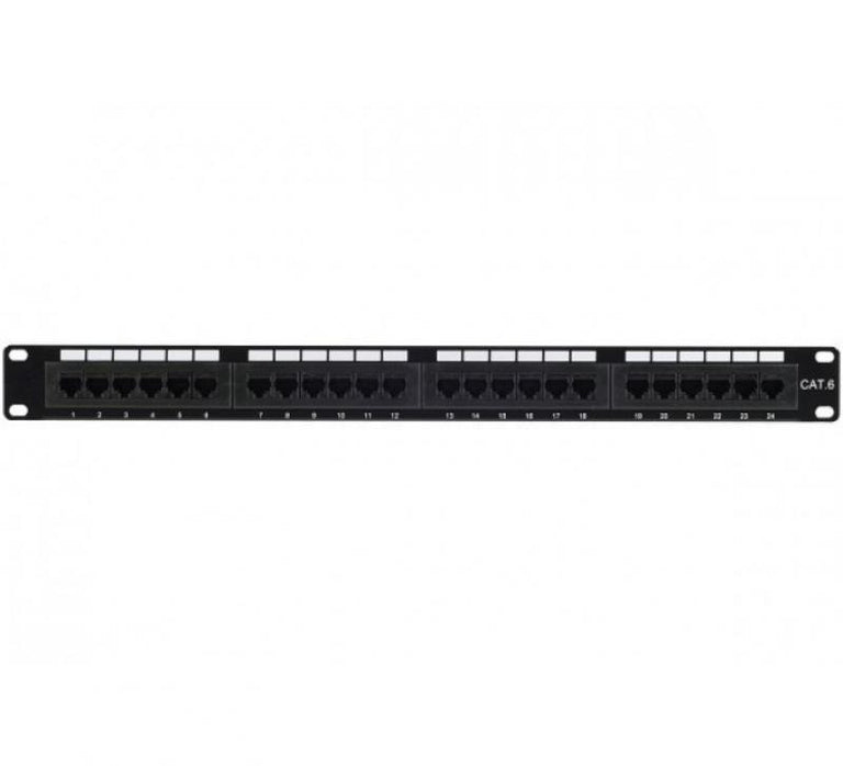 Patch panel para Rack de 19" 1U UTP Cat.6 24 puertos, Sin herramienta