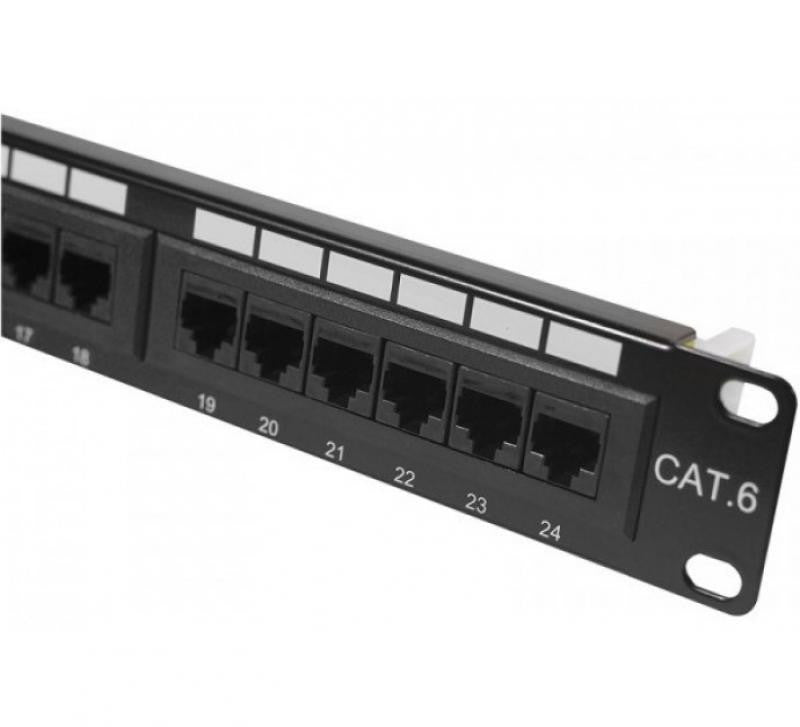 Patch panel para Rack de 19" 1U UTP Cat.6 24 puertos, Sin herramienta