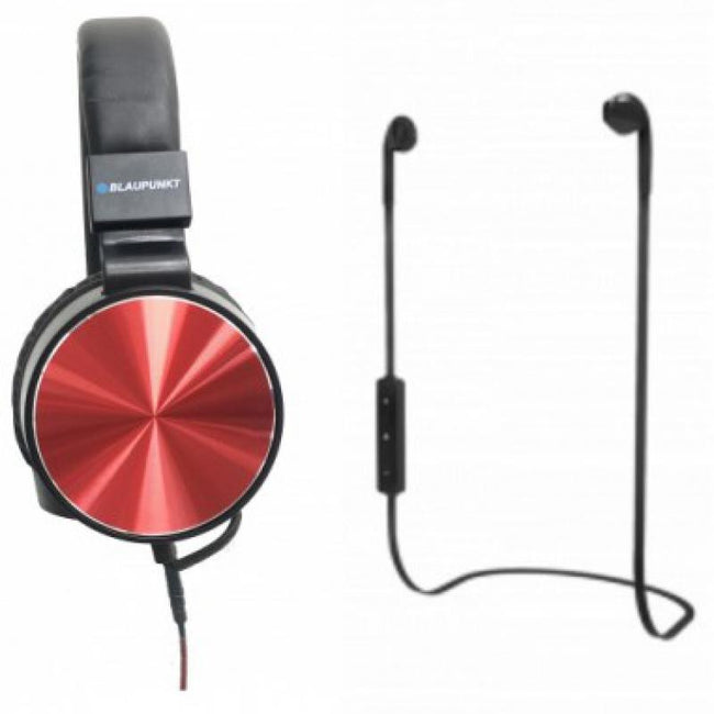 Set 2 Auriculares Diadema con Cable y Deportivo Bluetooth Blp1530 - Rojo