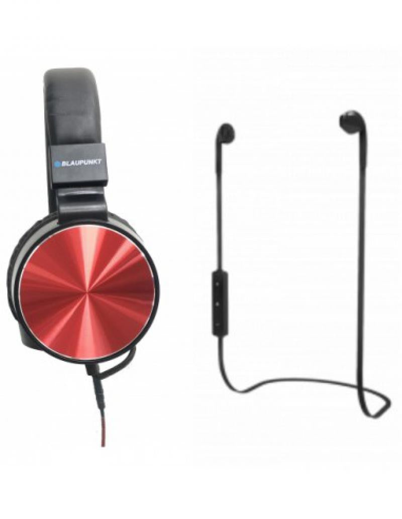 Set 2 Auriculares Diadema con Cable y Deportivo Bluetooth Blp1530 - Rojo