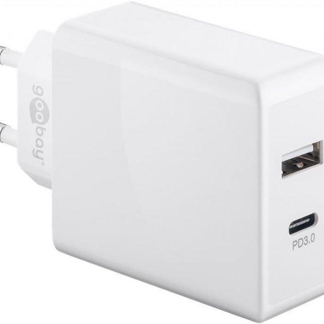 Cargador Rápido Dual Usb-c ? PD (Suministro de Energía) (28 W) Blanco