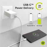 Cargador Rápido Dual Usb-c ? PD (Suministro de Energía) (28 W) Blanco