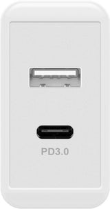 Cargador Rápido Dual Usb-c ? PD (Suministro de Energía) (28 W) Blanco