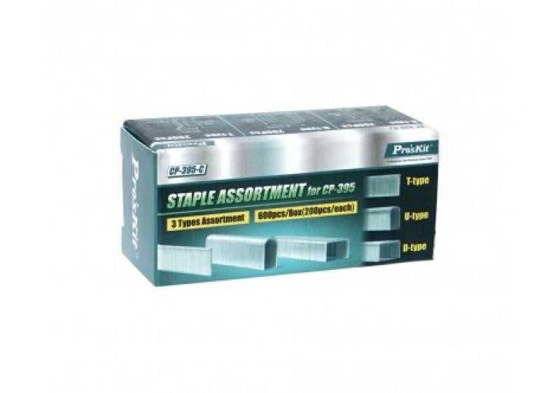 Proskit CP-395C Flat, Cap and Nail Type Staples