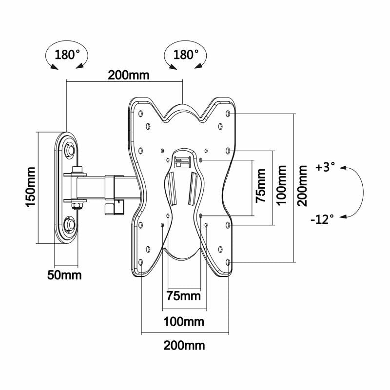 Eco TV Mount Swivel and Tilt for 23-42 inch TVs