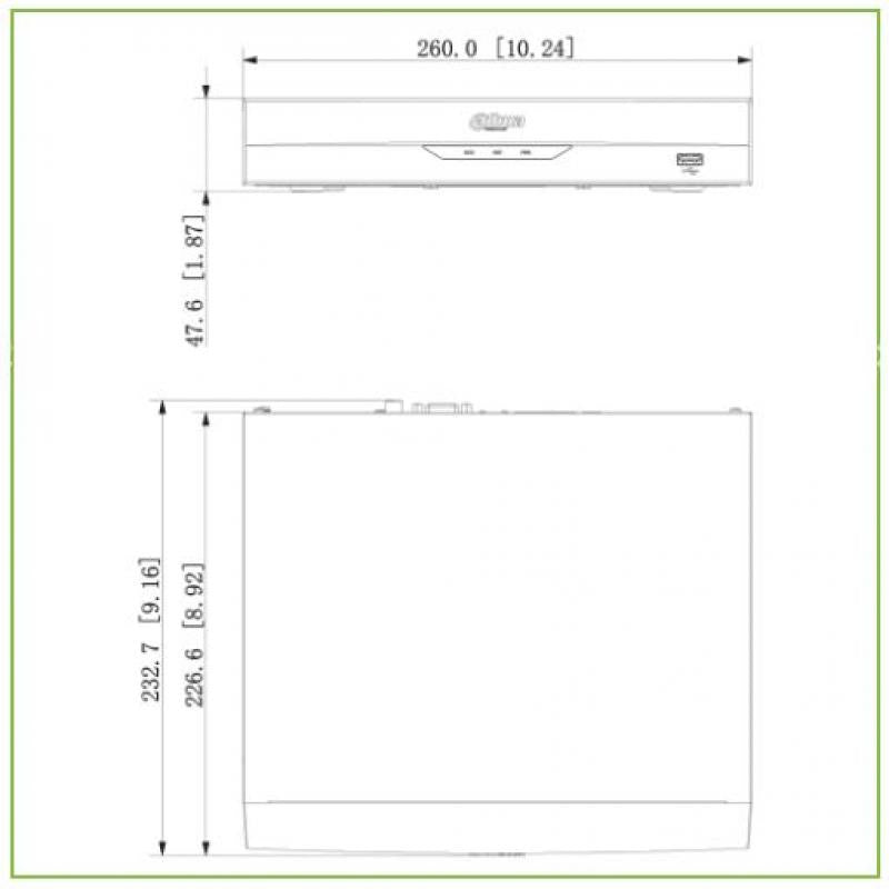 NVR 8ch 144Mbps H265 HDMI 8PoE 1HDD AI