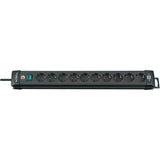 Regleta de 10 Tomas 3,00 Metros, 16 A e Interruptor 2 Polos en Color Negro
